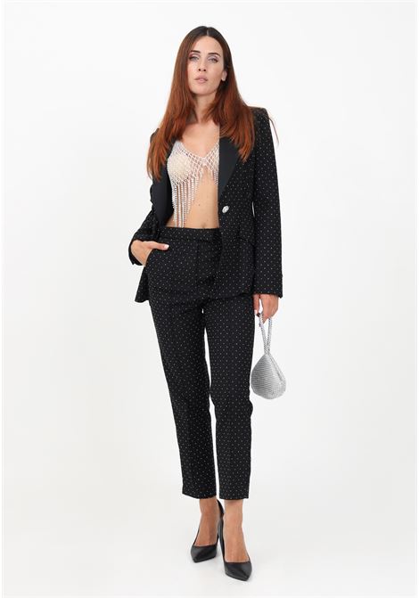 Elegant black trousers for women covered in glitter SIMONA CORSELLINI | A23CEPA027-02-TTEL00060003